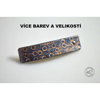 Kožená spona do vlasů - květy (MOŽNOST VÍCE BAREVNÝCH VARIANT / Leather hair clip – Petals.&nbsp;)