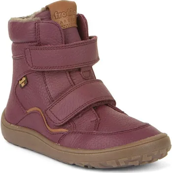 Dívčí zimní obuv Froddo Barefoot dětské kožené zimní boty G3160232-6 Bordeaux Velikost: 28