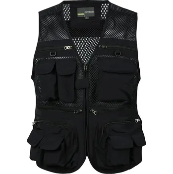 Pánská vesta Pánská taktická vesta na rybaření se síťkou a kapsami Barva: Černá, Velikost: 2XL