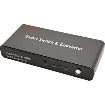 Redukce Přepínač + konvertor HDMI/VGA/DP -> HDMI, 3:1