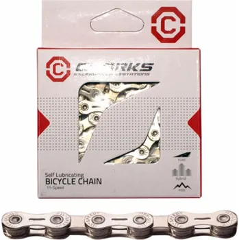 Clarks Bicycle Chain YBN CSL-H11CR Shimano Campagnolo SRAM (11 rychlostních stupňů, 1/2x11/128, 116 buněk, 5,6 mm, řetězový klip, super světlo, chrom)