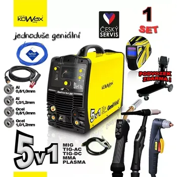 Svářečka KOWAX GeniWeld 5v1 200 Svařovací invertor MIG/PLASMA/ACTIG/DCTIG/MMA SET 1
