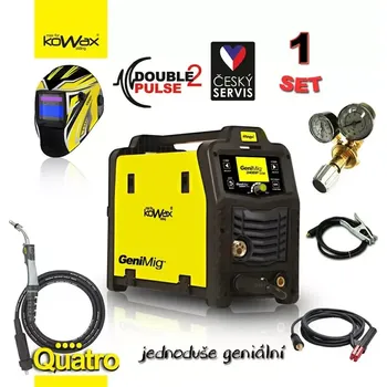 Svářečka KOWAX® GeniMig®240DP LCD Svařovací invertor MIG/MAG/LiftTIG/MMA SET 1Q + SAMOSTMÍVACÍ KUKLA PANTER + VENTIL