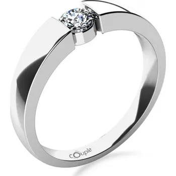 Prsten Couple, Minimalistický zásnubní prsten Donna v bílém zlatě, vel. 58, prům. 18.5 mm, 585-52-1-0041.1B00.0.58.001