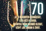 Kartička k narozeninám 70 let Je ti…