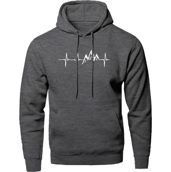 Pánská mikina Unisex mikina hory Mountain Heartbeat Barva: Tmavě Šedá, Velikost: S