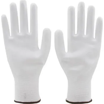 Pracovní rukavice Pracovní rukavice bezešvé s PU dlaní - velikost 10, bílé