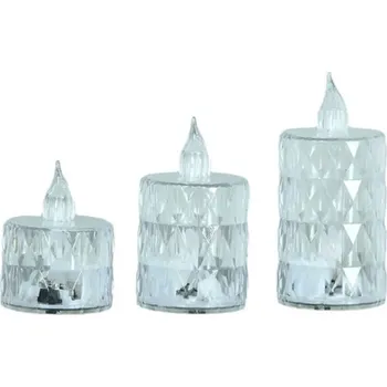 Vánoční dekorace Svítící LED svíčka crystal Velikost: Střední