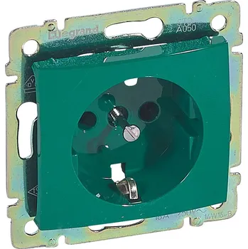 Elektroinstalační materiál VA ZELENÁ ZÁSUVKA 2P+T SCHUKO *774372 Legrand