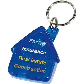 Přívěsek na klíče Dům 1000ks Recyklovaný akryl, plochý ražený kroužek