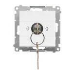 Simon 55 TWZK.01/111 Spínač žaluziový na klíč, 3 polohový, řazení 1-0-2, 5 A / 250 V~ bílá matná