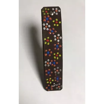 Kožená spona do vlasů hnědá - květy tety ( Leather hair clip – aunt's flowers)