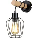 Rabalux Nástěnné svítidlo FABIANO 1x40W | E27 - černá, světlé dřevo