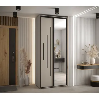 Šatní skříň Šatní skříň Dakota 13 - hloubka 60 cm Rozměry: 110 cm, Pásky / úchyty: Černá, Barva korpusu + barva dveří: Kašmír