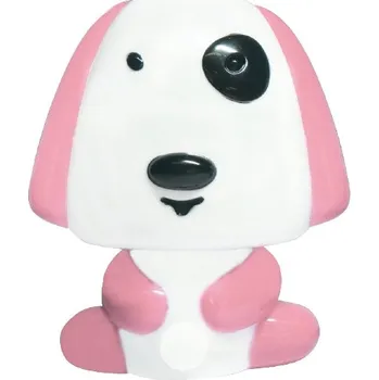 Noční světlo ACA Lighting LED dětská noční lampička do zásuvky s vypínačem PEJSEK 0,4W/230V/6000K, růžová