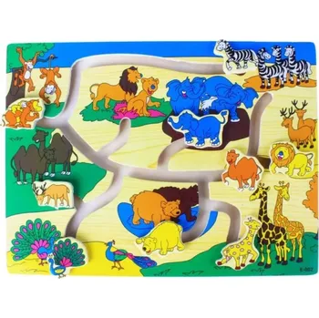 Hlavolam Dřevěný motorický labyrint- ZOO