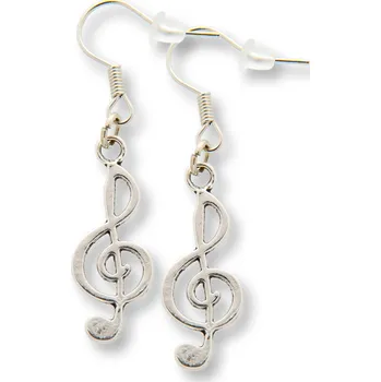 Náušnice Náušnice houslové klíče - kov