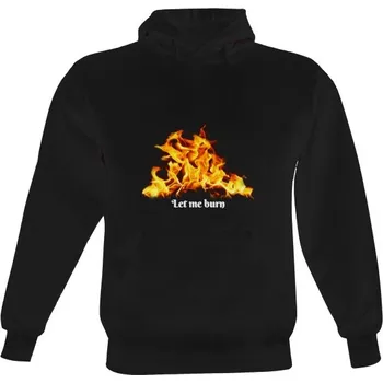 Pánská mikina Pánská mikina s kapucí s potiskem Mikina s ohněm pánské