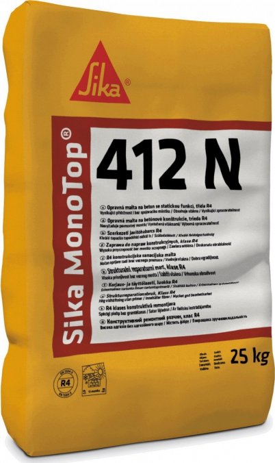 Sika MonoTop-412 N, 25 kg - Hrubá reprofilační malta, třída R4 Balení: 25 kg