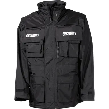 Pánský kabát MFH bunda SECURITY nepromokavá ČERNÁ vel.4XL