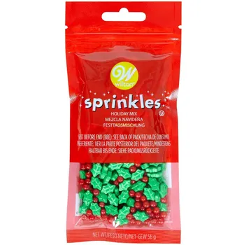 Jedlá dekorace na dort Wilton Vánoční Cesmína 56 g