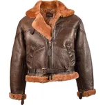 MIL-TEC bunda kožená UK BOMBER RAF s límcem HNĚDÁ vel.M