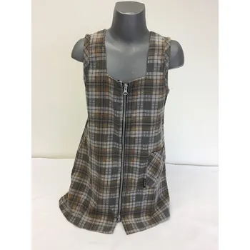 Dívčí šaty Šatová sukně kostičkovaná 134, velikost 134, Barva Šedá, Složení materiálu 100% Bavlna