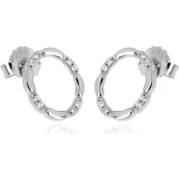 Náušnice Zlatnictví U Kostela Stříbrné náušnice oválky se zirkony 812 475561847