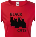 Dámské tričko Black Cats, Barva Červená, Velikost 3XL, Canvas Dámské tričko s krátkým rukávem Bezvatriko.cz 0598