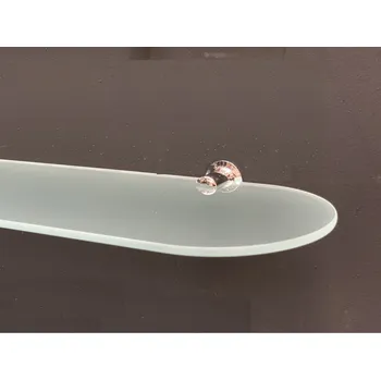 Zrcadlo Polička doplněk doplňky nábytek SHELF GLASS - 59 x 12 cm z mléčného skla oválná včetně úchytů 100-173