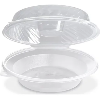 Salátová miska průhledná s víčkem na dresink misku, 1600 ml (PP) [25 ks],rychlé dodání