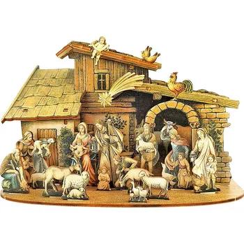Betlém Amadea Dřevěný 3D skládací betlém 17 cm