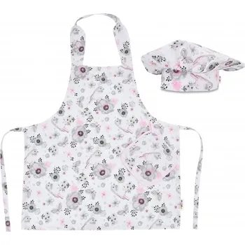 Kuchyňská zástěra Baby Nellys Junior MasterChef Kuchařská sada růžová/ptáčci
