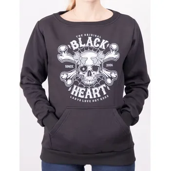 Dámská mikina BLACK HEART Dámská Mikina DEAD PIN UP Barva: Černá, Velikost: S