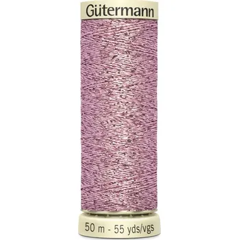 Nit s metalickým efektem Gütermenn 50m růžová 624
