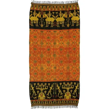 Přehoz na lůžko Ikat Sumba přehoz, tkaná textilie 260 x 125 cm