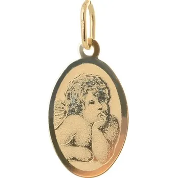 Přívěsek Zlatý medailonek s andílkem ZZ0663F + dárek zdarma