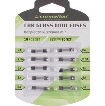 Autopojistky Sada pojistek skleněných mini 10ks