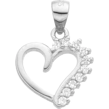 Přívěsek Bealio BEALIO Stříbrný přívěsek SRDÍČKO bílé 03-02049-0135