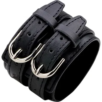 Náramek Široký kožený náramek Alabama, Black