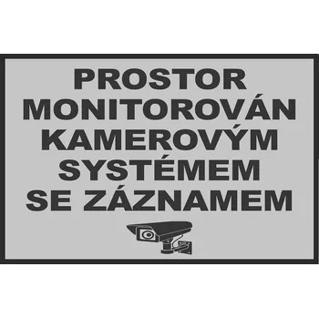 Plechová cedule OEM Výstražná cedule venkovní KAMERY, ZÁZNAM formátu A4 - stříbrnošedá 30x20 cm