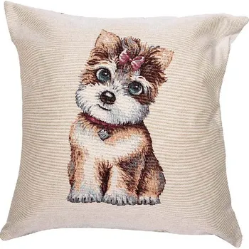 Dekorativní polštářek Dekorační polštář štěně yorkshire, 45x45 cm