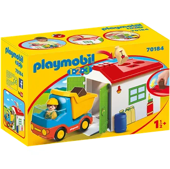 Stavebnice Playmobil Playmobil 1.2.3 70184 Vyklápěcí auto s garáží