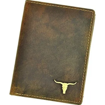 Peněženka Pánská hnědá kožená peněženka Wild RM-03-BAW (Pánská elegantní peněženka)