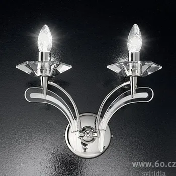 Nástěnné svítidlo Metal Lux Icaro, nástěnné svítidlo 2xE14, chrom/křišťálové sklo, výška 25cm