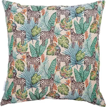 Dekorativní polštářek Dekorační polštář zebry a listy, 45x45 cm