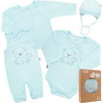 Kojenecká souprava New Baby Sweet Bear 4dílná souprava modrá