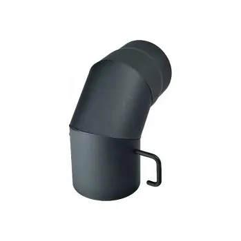 Kouřovod-koleno kouřové 160 / 90 st. s klapkou síla 1,5mm