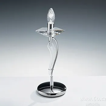 Lampička Metal lux 197.211 Icaro, stolní lampa 1xE14, chrom/křišťálové sklo, výška 33cm