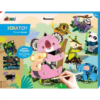 vyškrabávací obrázek Avenir Pohyblivé škrabací obrázky Zvířátka 6 ks